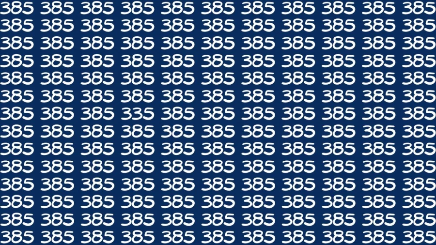 Brain Test: If you have Eagle Eyes Find the Number 335 among 385 in 15 Secs  Kien Thuy High School