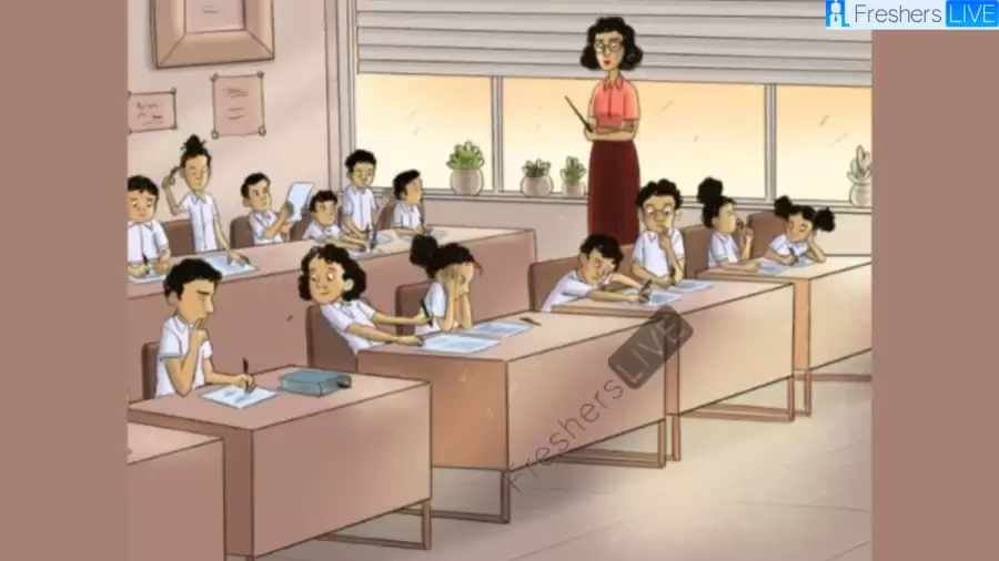 Can You Spot Which Student Is Cheating In This Image? Picture Puzzle