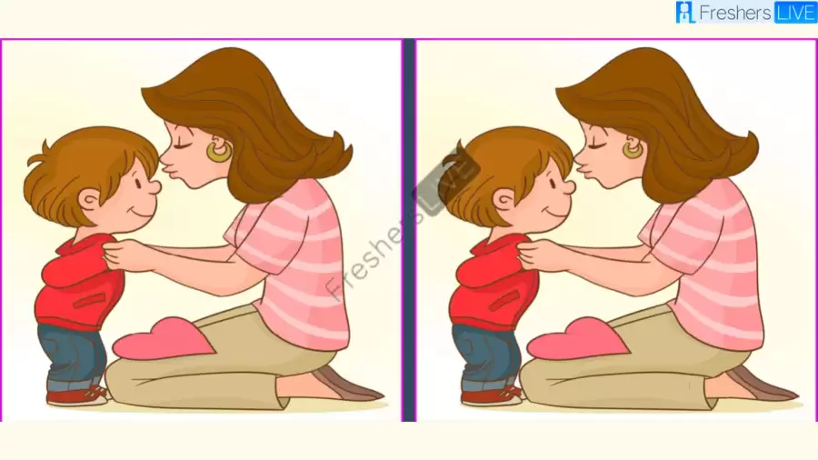 Only 1% of attentive people can spot 5 differences in the mother son picture in 20 seconds!